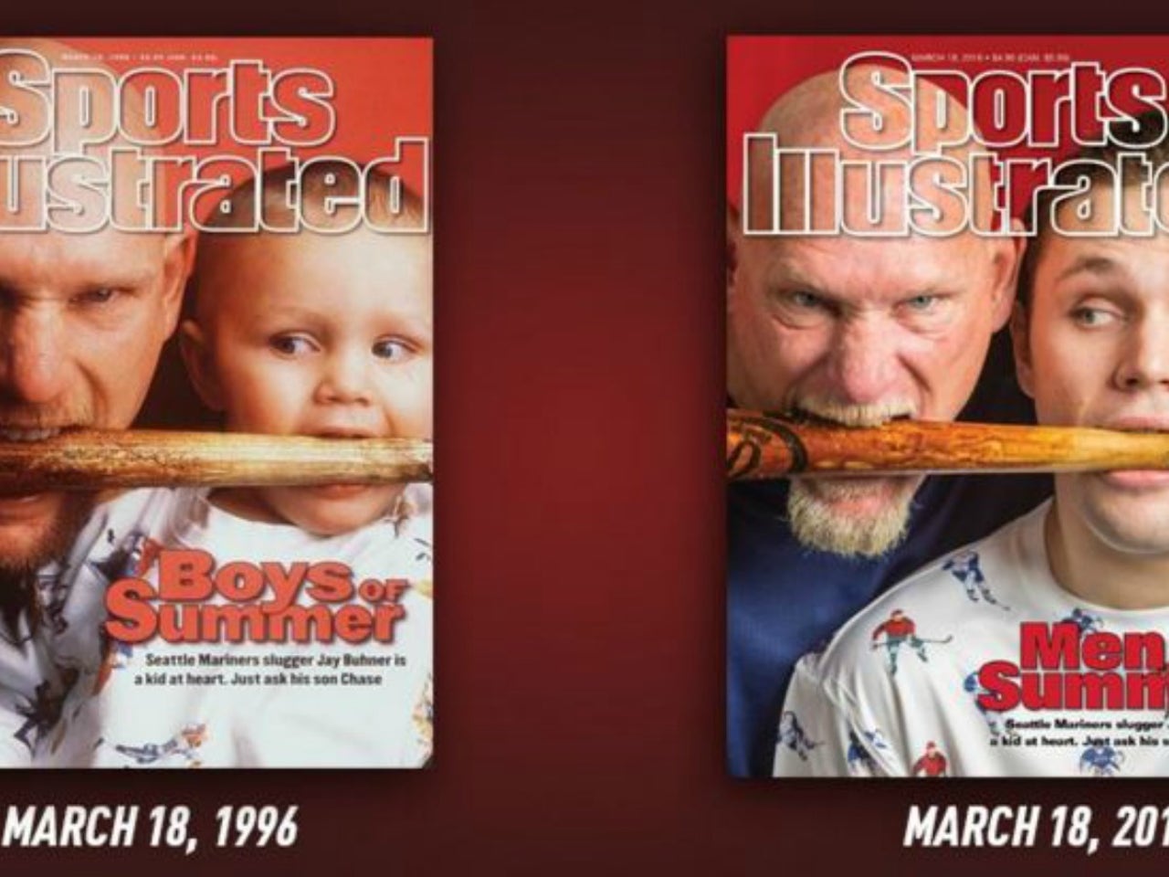 Jay Buhner recreates iconic photo with his infant son 20 years later
