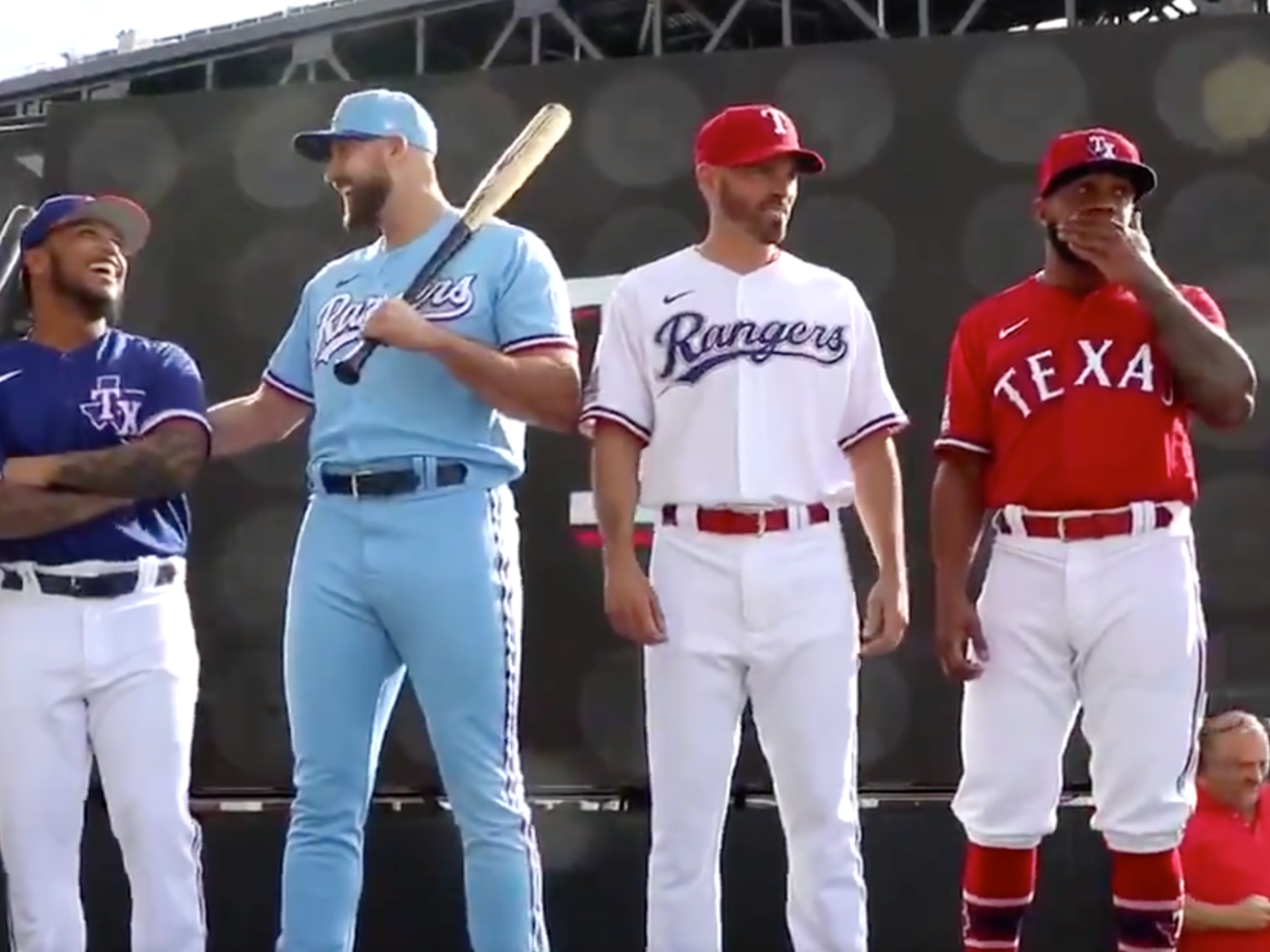 LOOK: Texas Rangers introduce new jerseys for 2020 season: Red on Fridays,  Baby Blues on Sunday