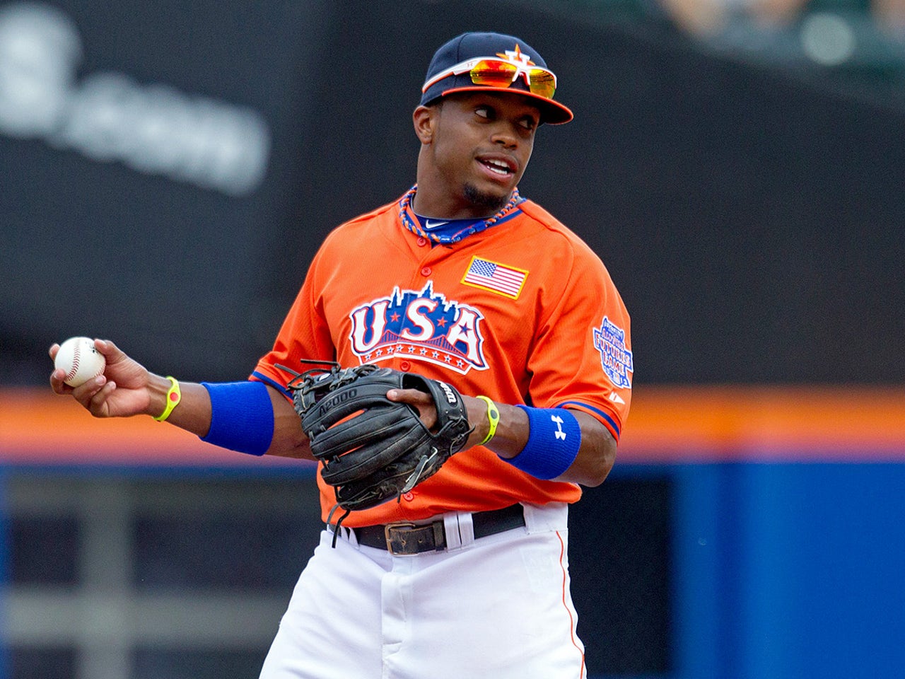 Houston Astro Delino DeShields Jr. Hit By 90 mph Fast Ball