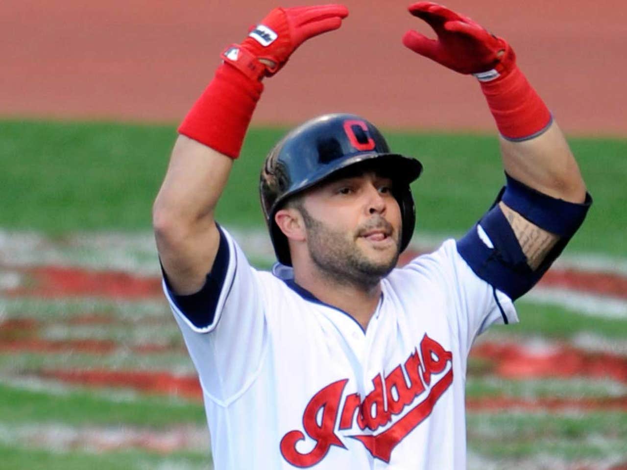 Nick Swisher introduced to the Indians in Cleveland