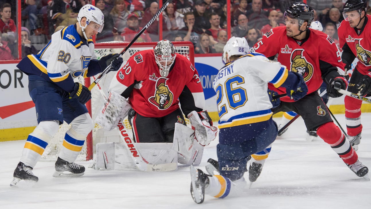 Blues place Stastny on IR, recall Megan