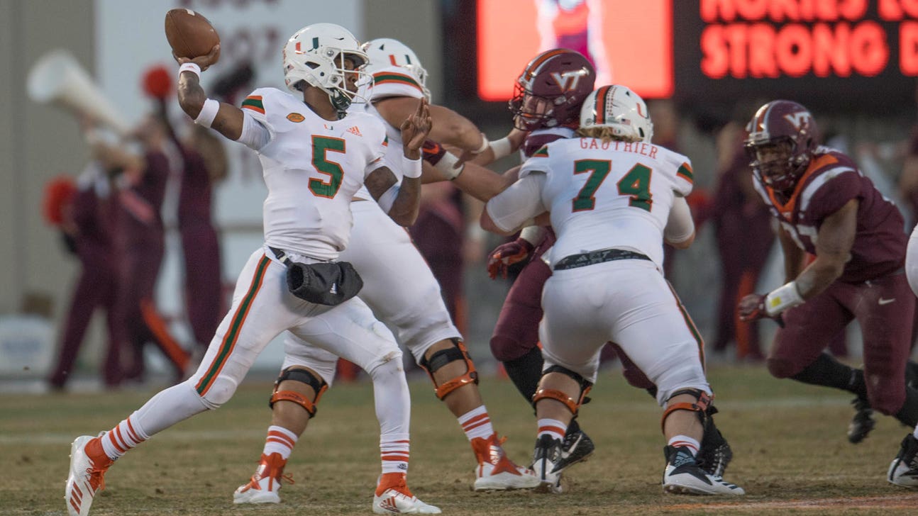 N'Kosi Perry helps Miami snap losing streak with 38-14 win over Virginia Tech
