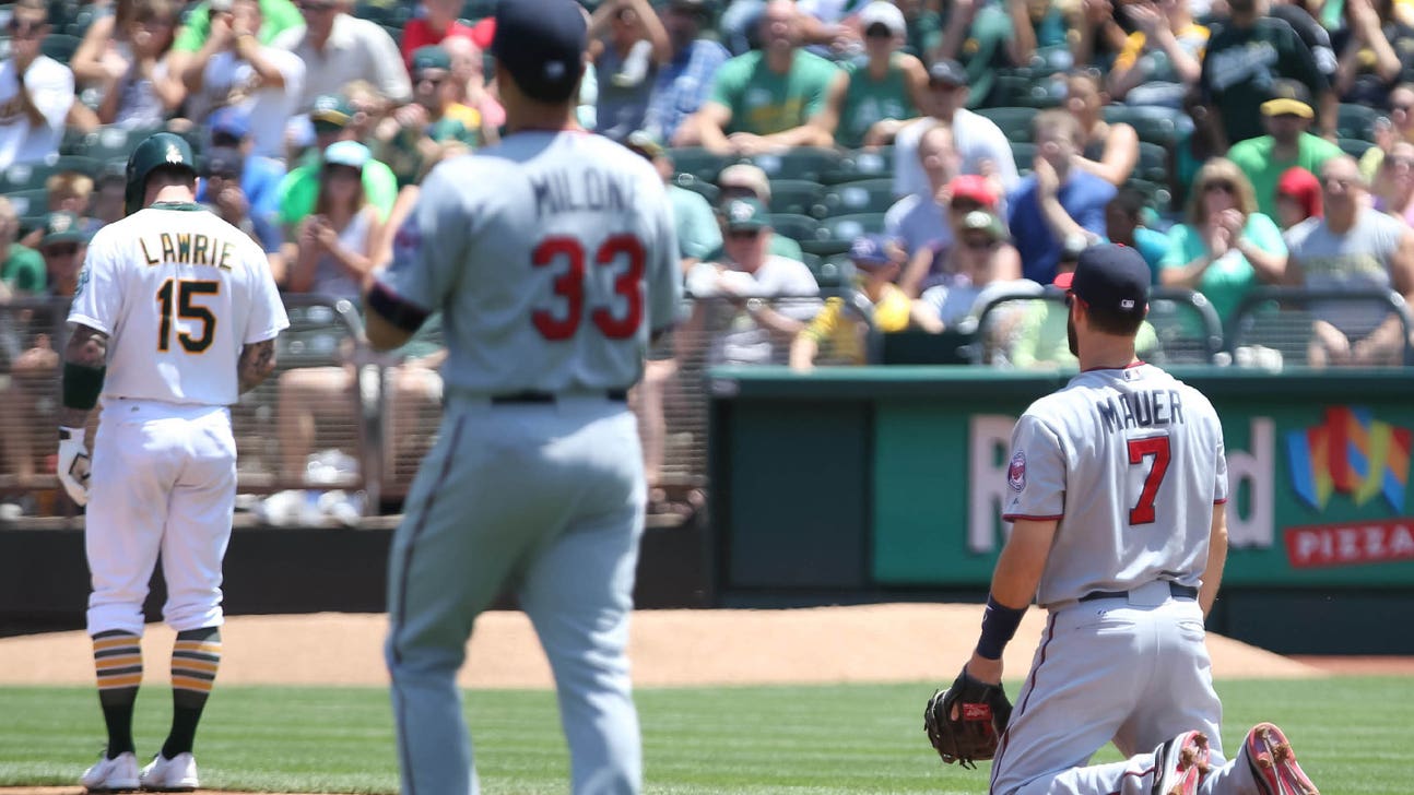 Athletics trounce visiting Twins, 14-1