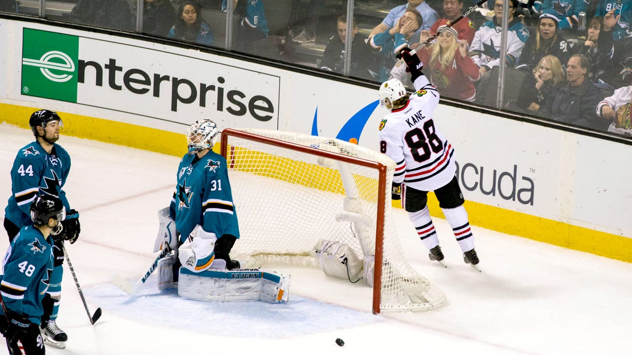 Kane keeps scoring streak alive, Blackhawks take bite out of Sharks