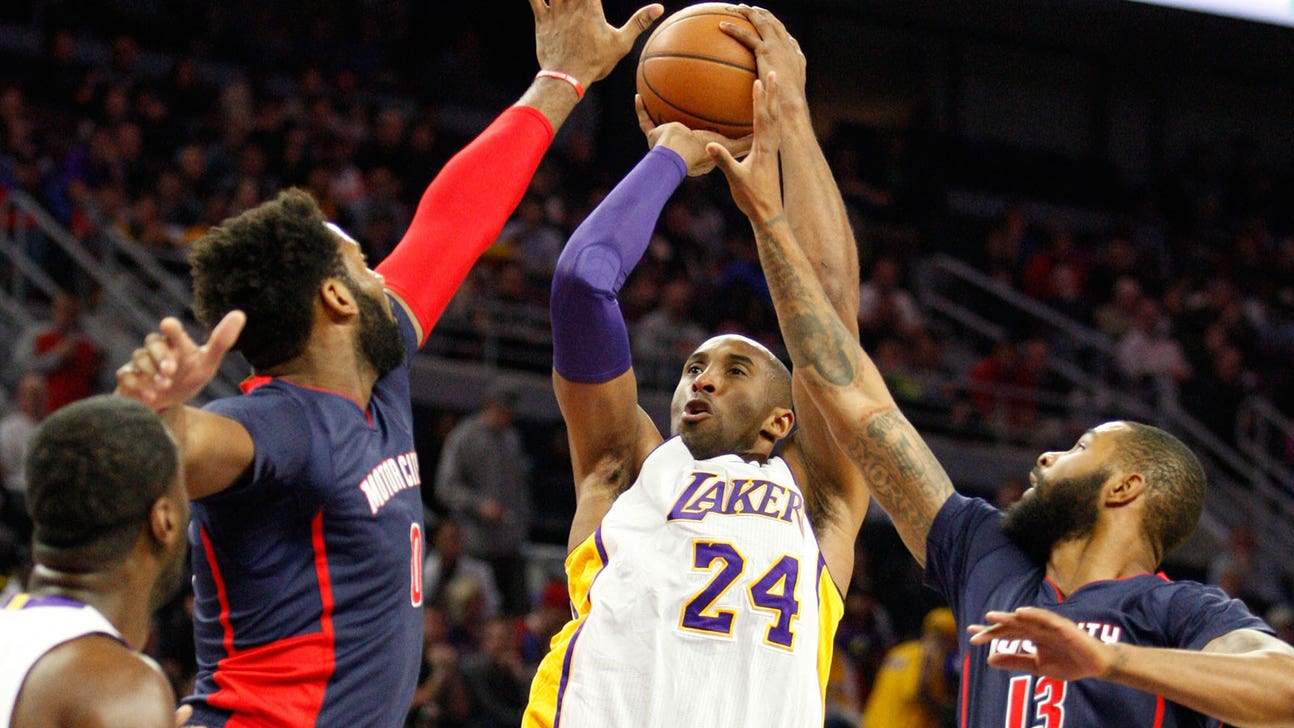 Kobe shoots 2 of 15 in Detroit farewell as Pistons win by 20