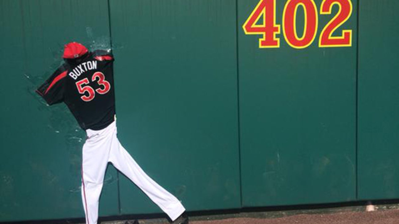 Byron Buxton's wall crash is now a work of art