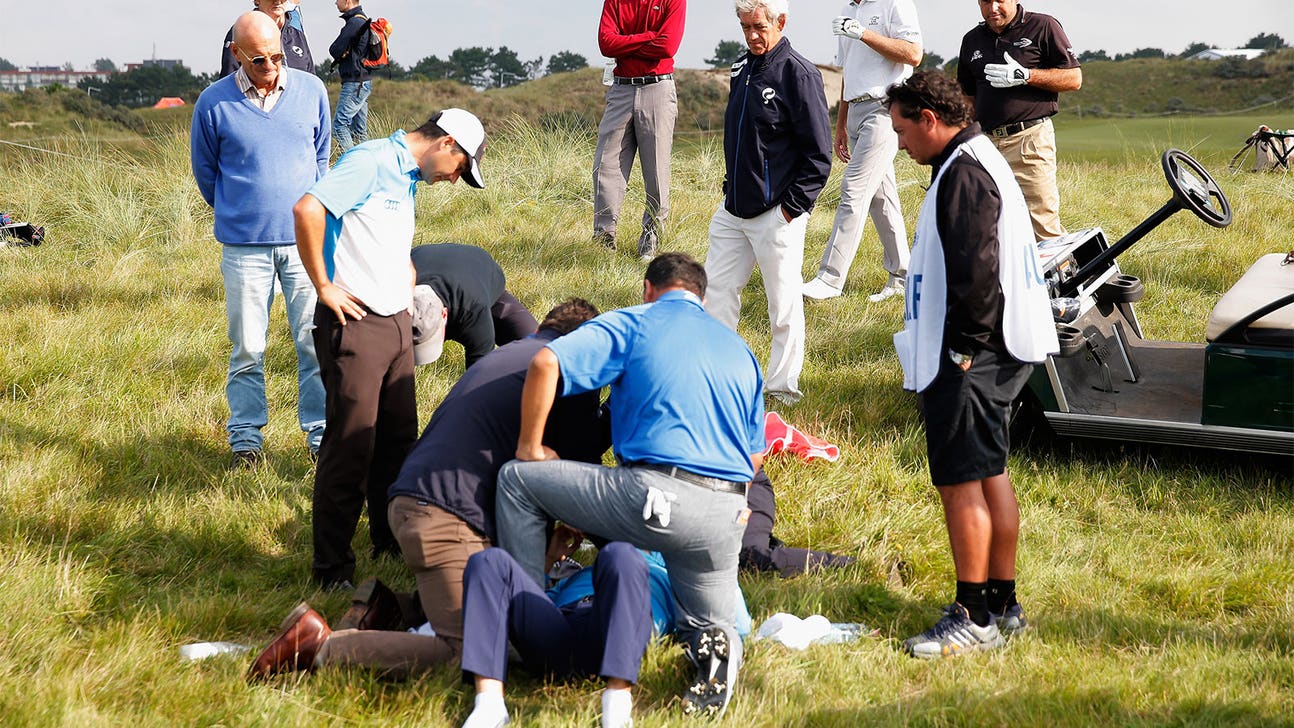 Fabrizio Zanotti hit by ball, taken to hospital at KLM Open