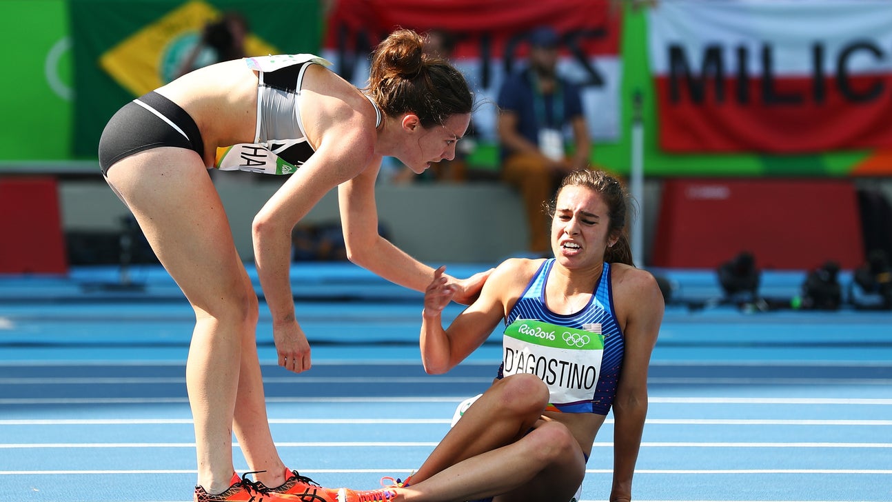 American Abbey D'Agostino suffers injury in fall, refuses to quit 5,000m race