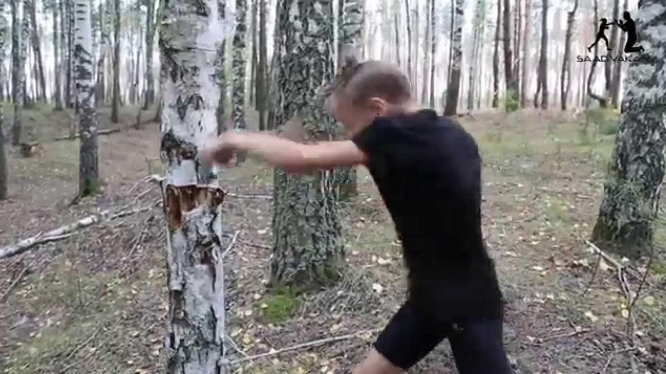 This 8-year-old girl destroying a tree will make your fists hurt