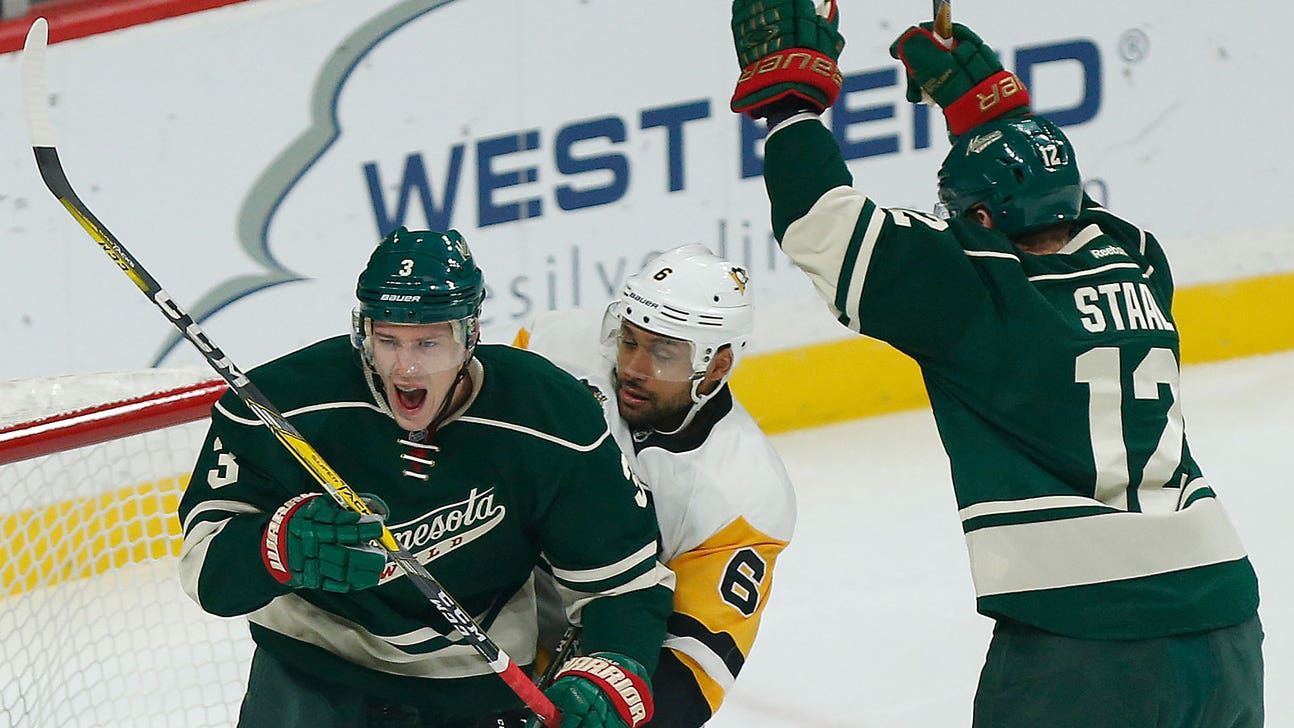 Coyle's pair of goals in 1st spark Wild in 6-2 win over Pens
