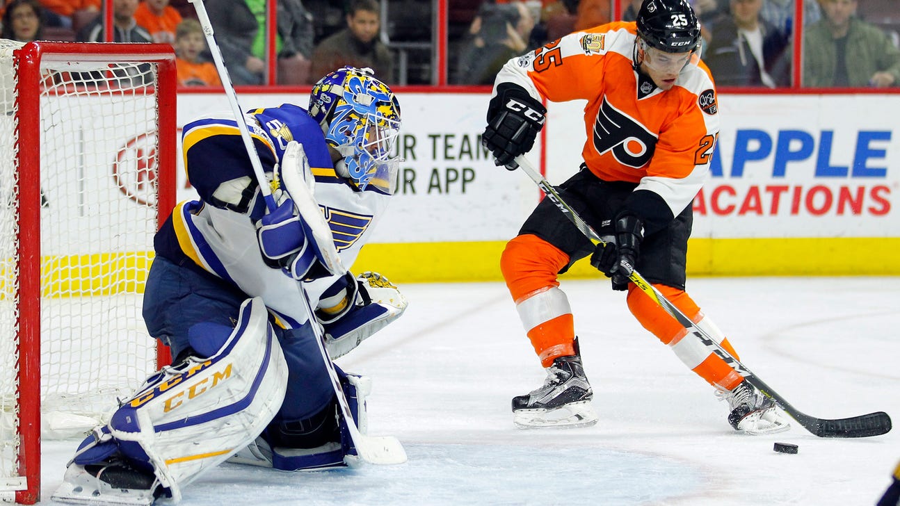 Hutton pitches shutout, Agostino scores in Blues' win in Philly