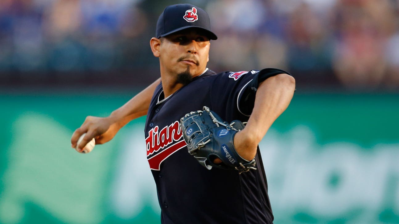 Indians' Carlos Carrasco hit in hand by liner, leaves game