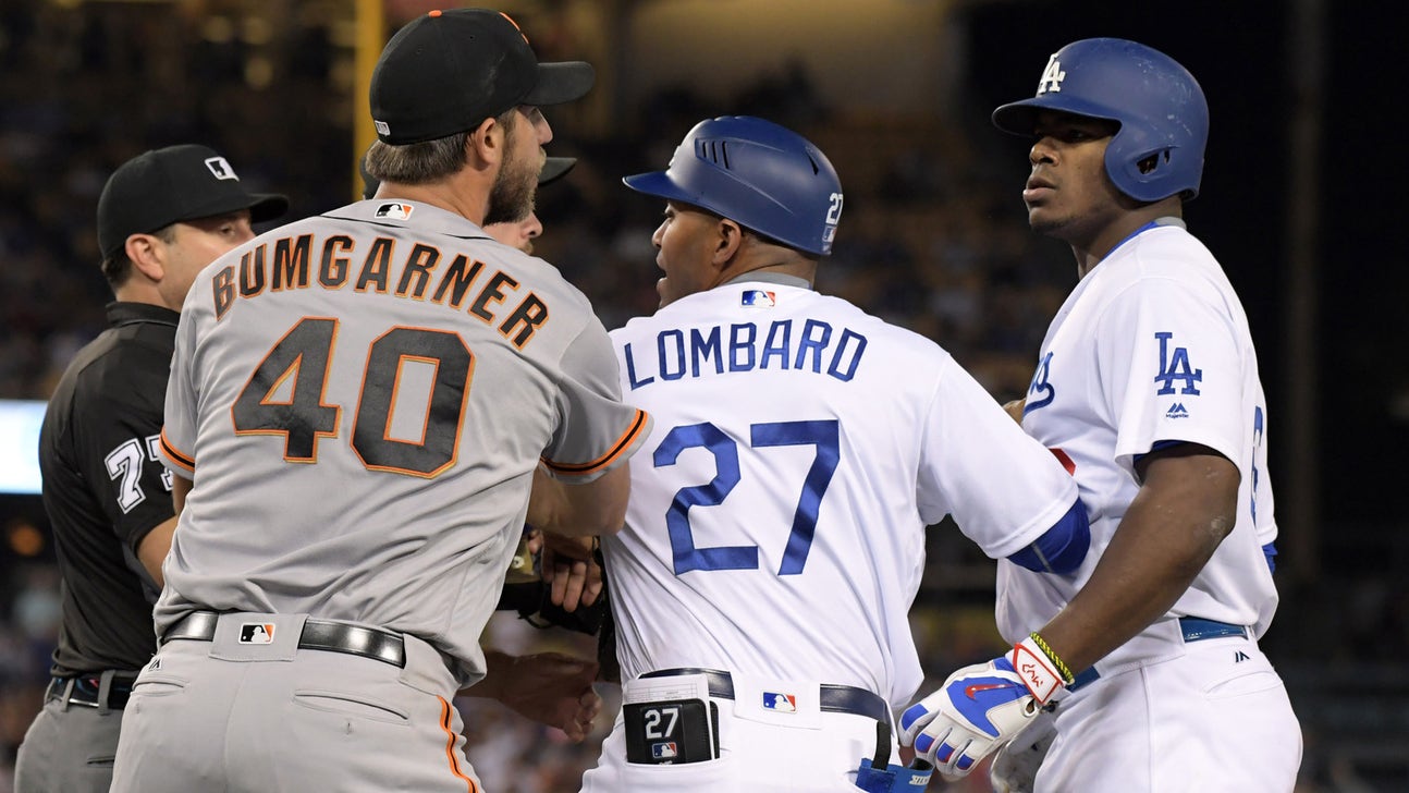 Benches clear during altercation between Yasiel Puig and Madison Bumgarner
