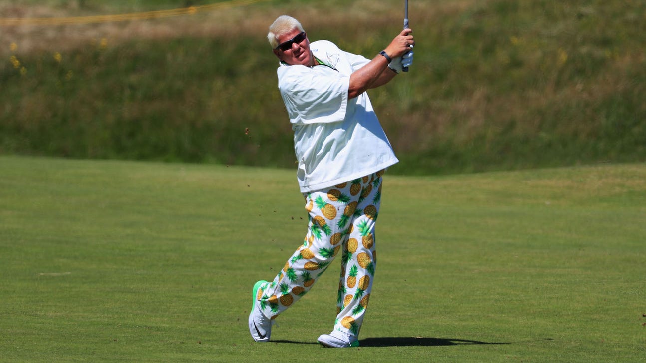 John Daly's Open Championship pants have pineapples all over them