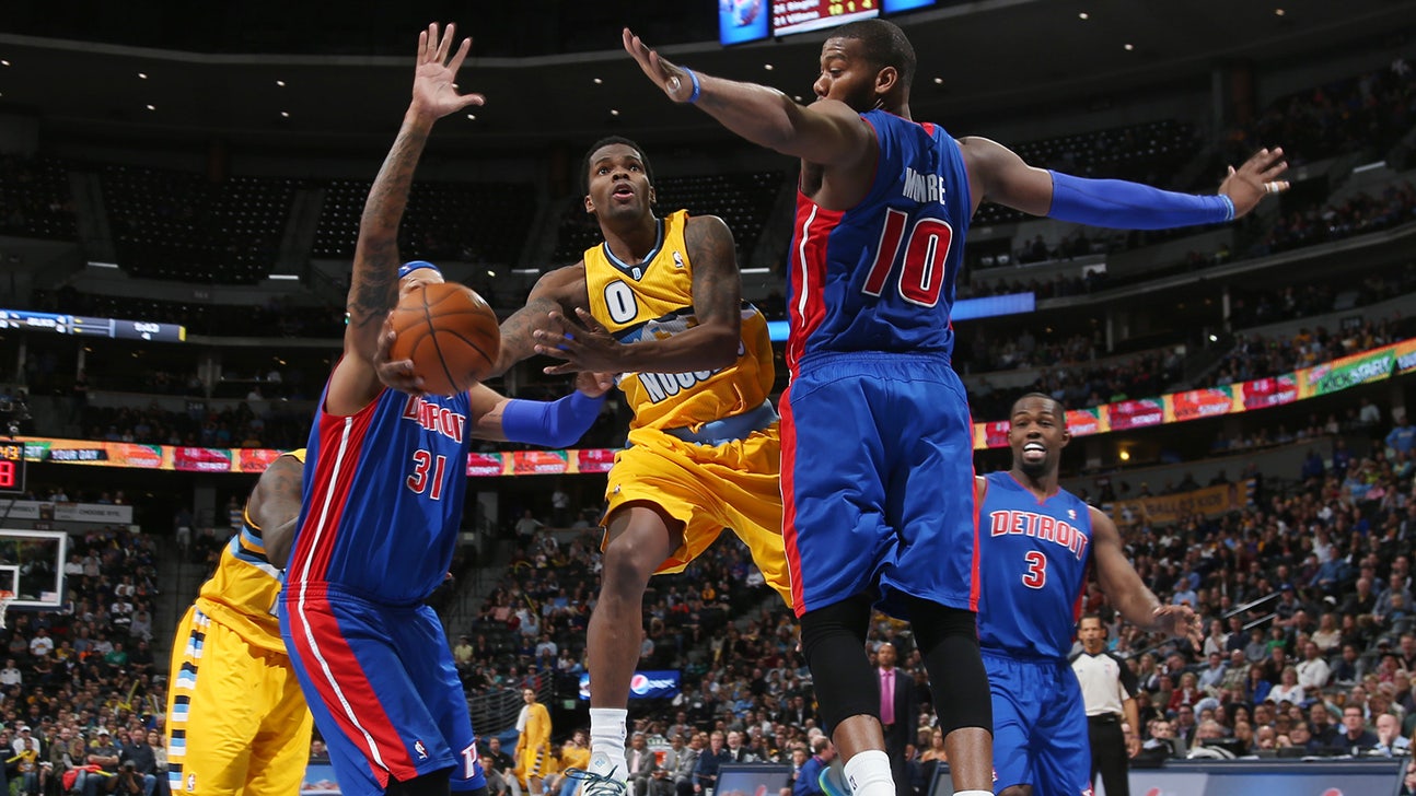 Brooks, Nuggets top Drummond-less Pistons