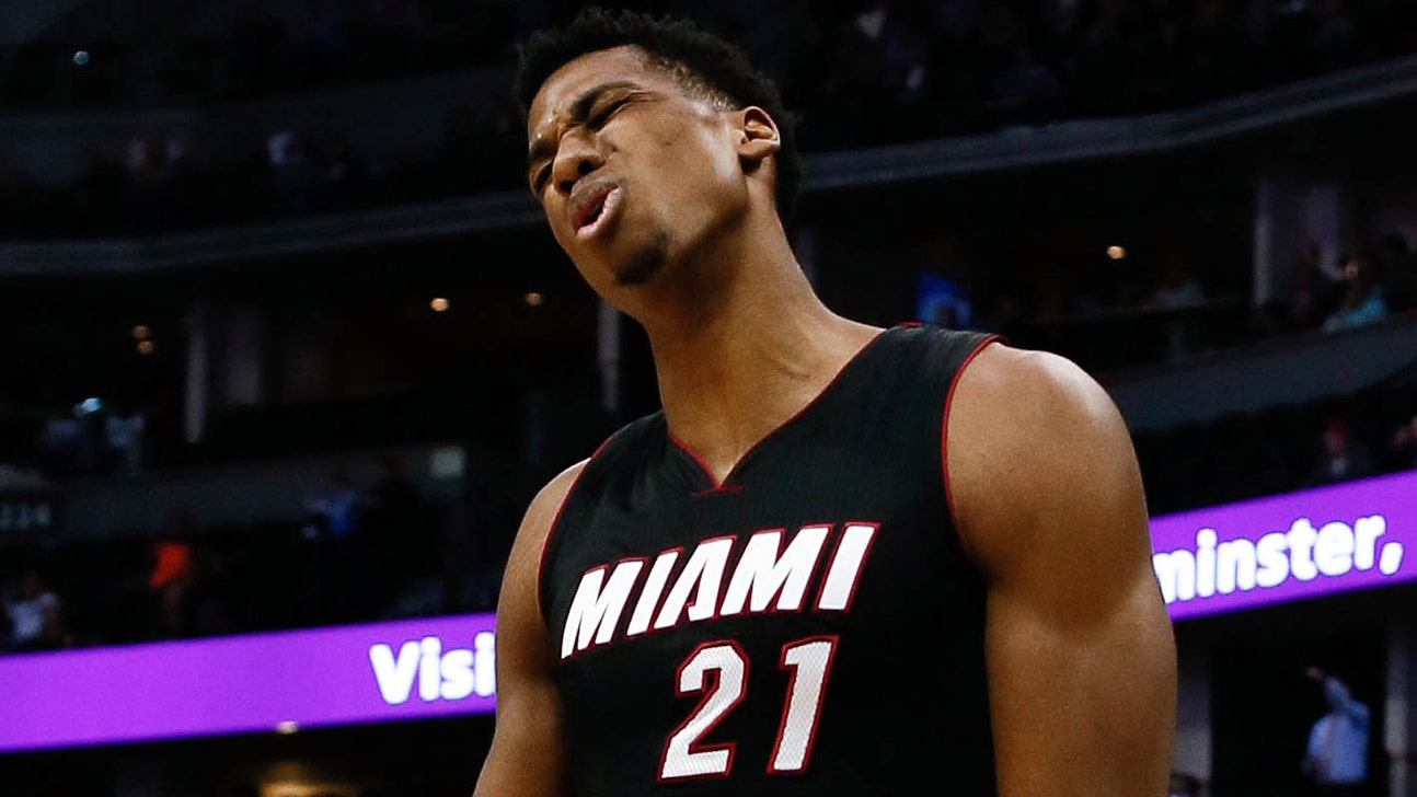 Hassan Whiteside says he didn't stare down Carmelo after dunking on him