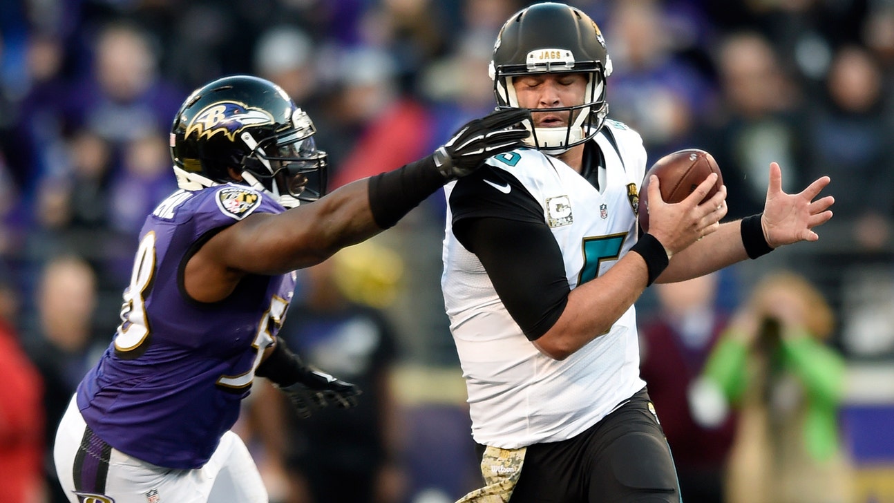 Jaguars kick field goal on untimed down to beat Ravens for first road win