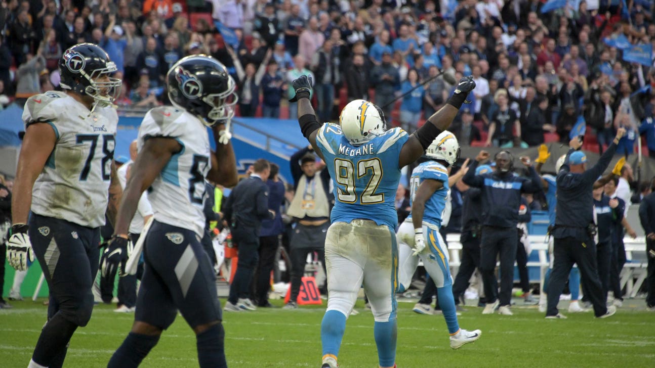 RECAP: Chargers withstand Titans' late rally, hold on for 20-19 win in London