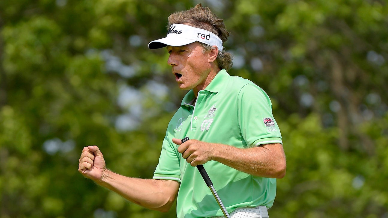 Bernhard Langer ties course record, leads Senior Players Championship