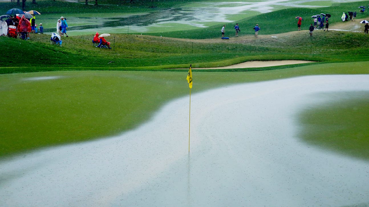 Players upset playing ball down at rain-soaked PGA Championship