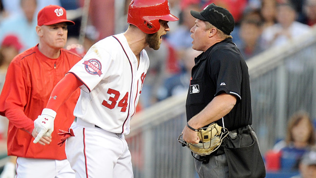 Bryce Harper ejected for not getting in the batter's box