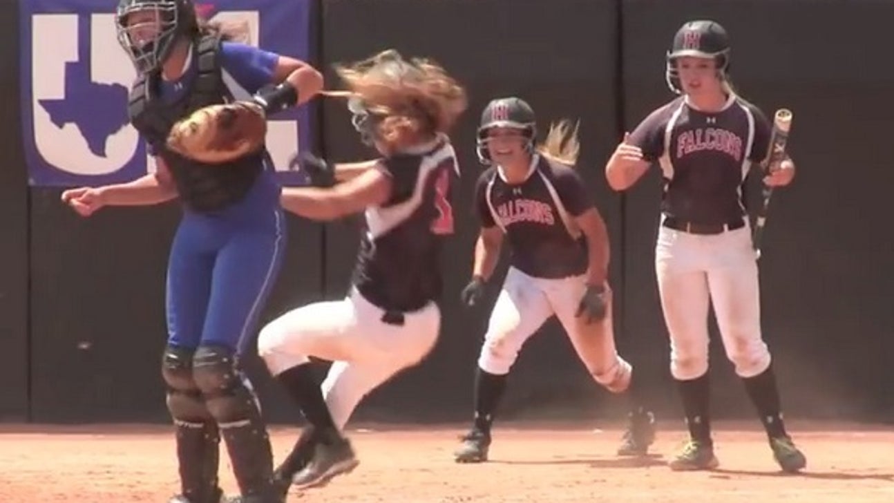 High school softball catcher levels opponents with dirty elbows