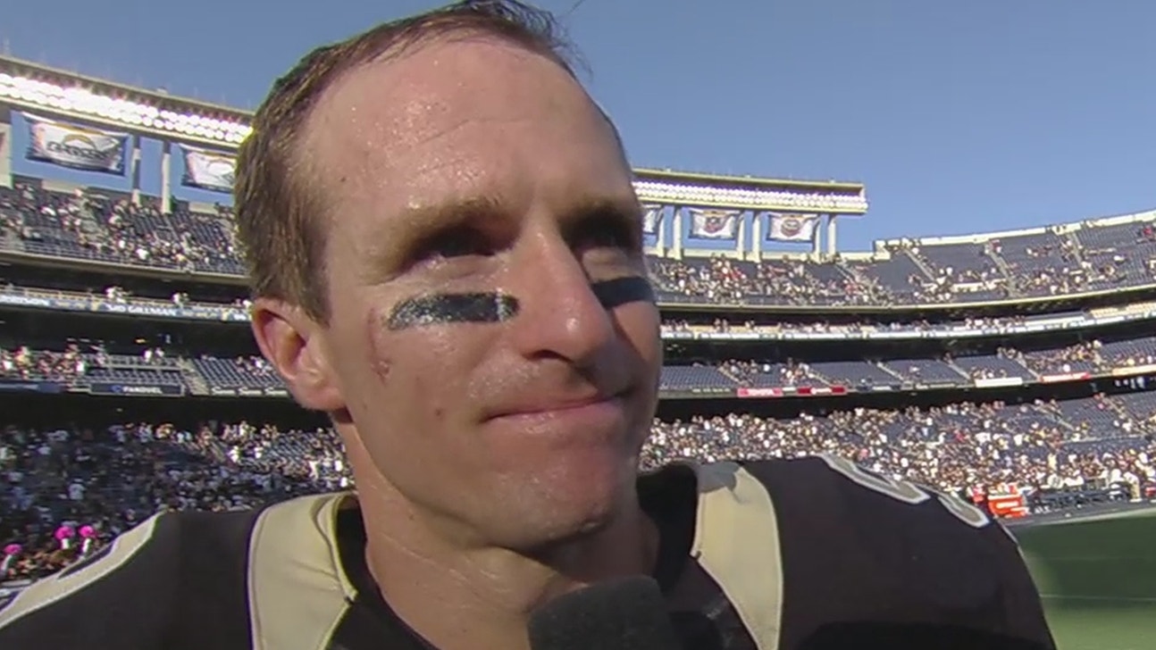 Watch Drew Brees fight back tears after Saints' narrow win over Chargers