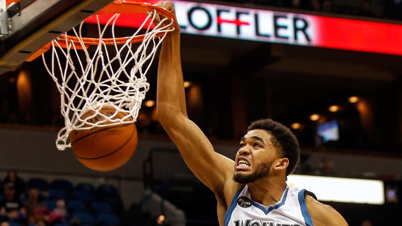 Watch Karl-Anthony Towns dunk on two Nuggets on this ridiculous putback