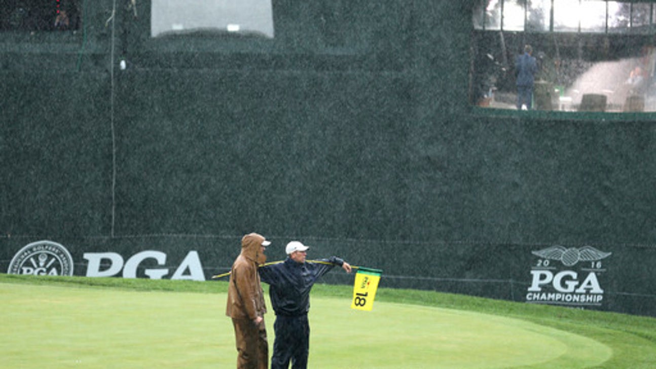 The Latest: Play resumes at PGA Championship
