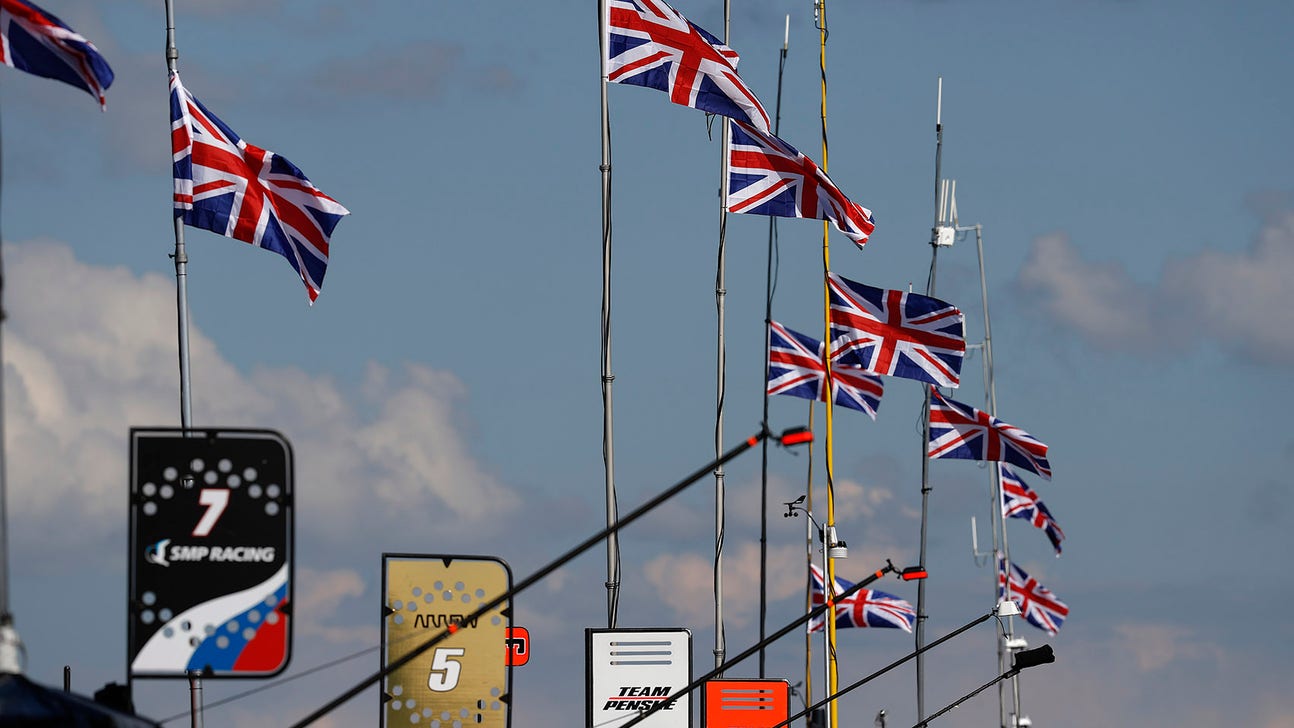 British flags fly in honor of Justin Wilson at Pocono