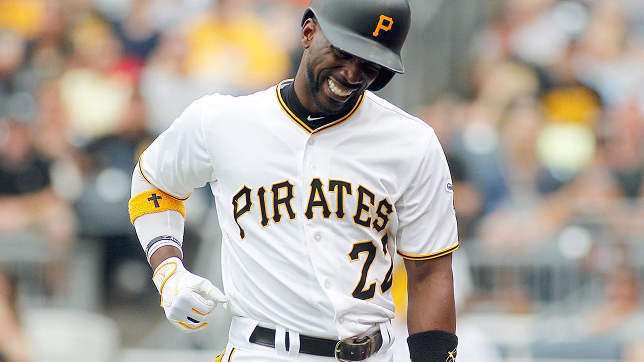 McCutchen injured when pitch hits elbow, but Pirates top Braves