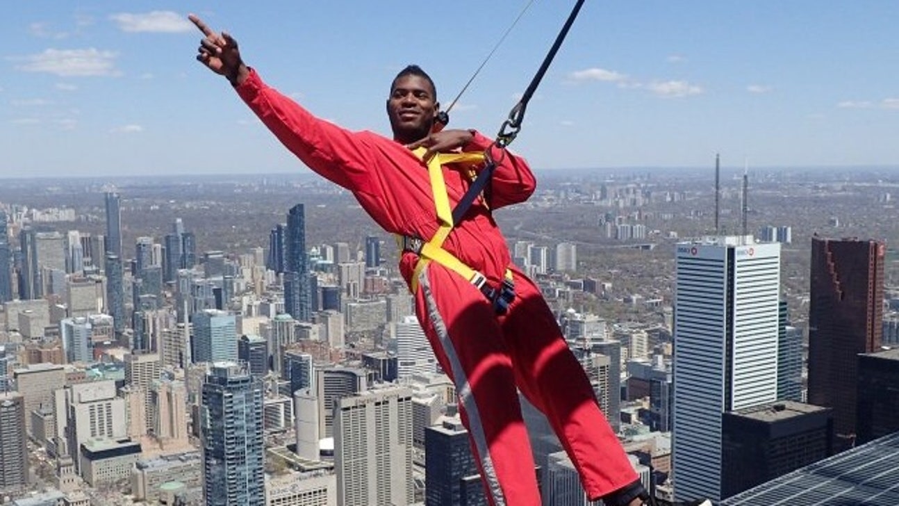 Yasiel Puig hung off the edge of CN Tower 1,168 feet in the air