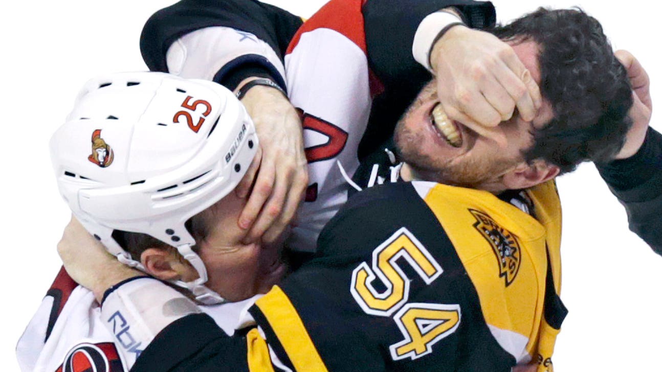 Amid Bruins-Senators line brawl, were two fighters eye gouging?