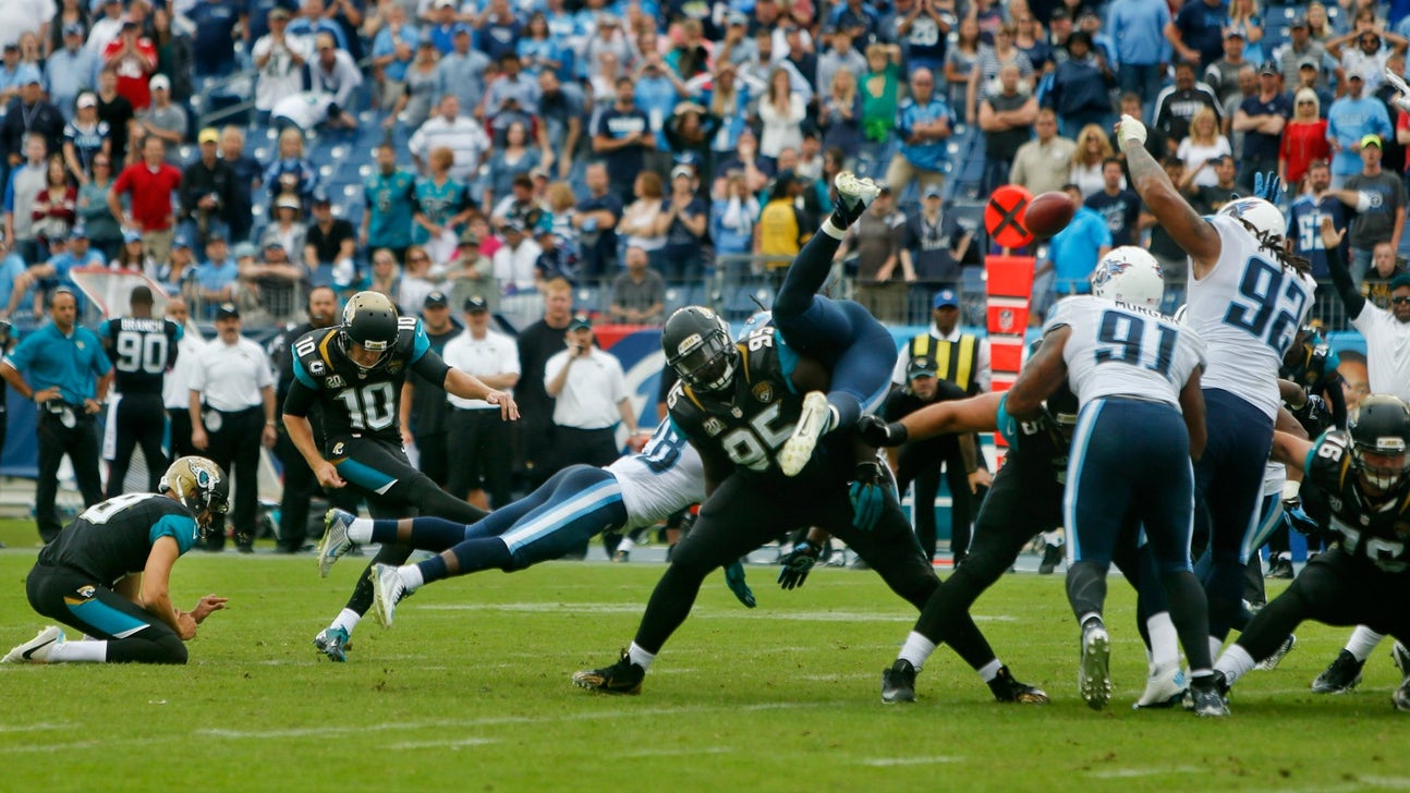 Jaguars remain winless after Josh Scobee has late FG blocked by Titans