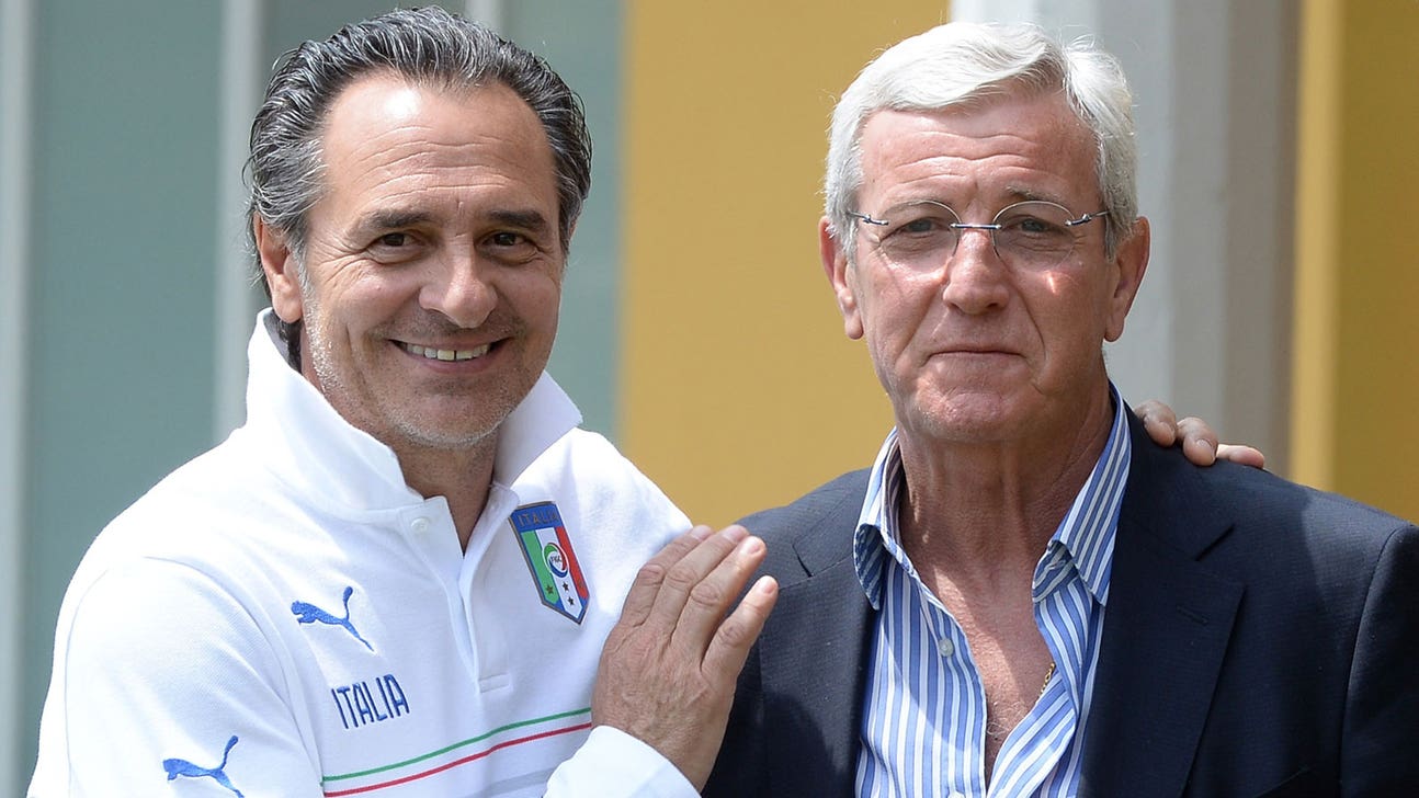 World Cup-winning coach Marcello Lippi visits Italy training camp