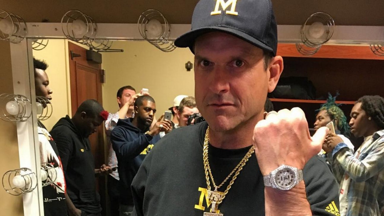 Jim Harbaugh danced on stage at a Migos concert