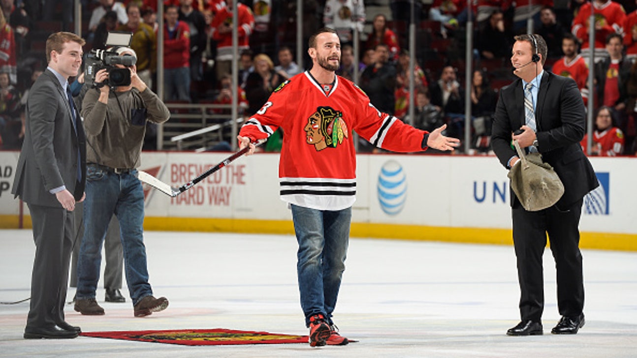 Blackhawks fan CM Punk relentlessly trolls Kings mascot for missing playoffs