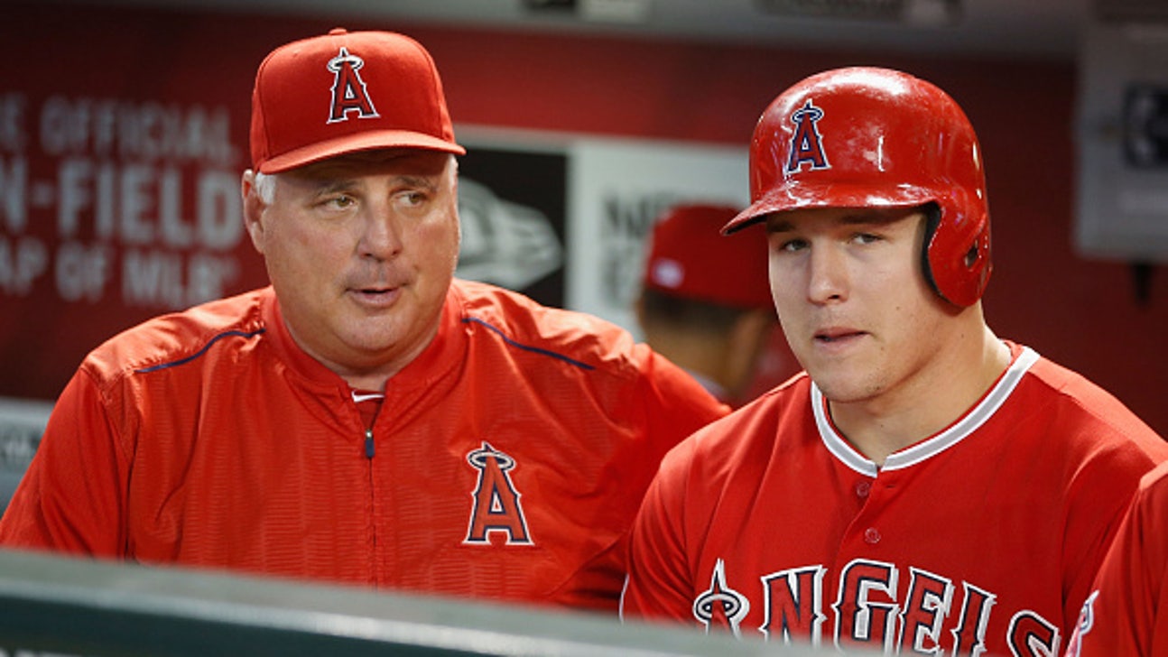 Mike Scioscia took down Mike Trout's Nerf basketball hoop