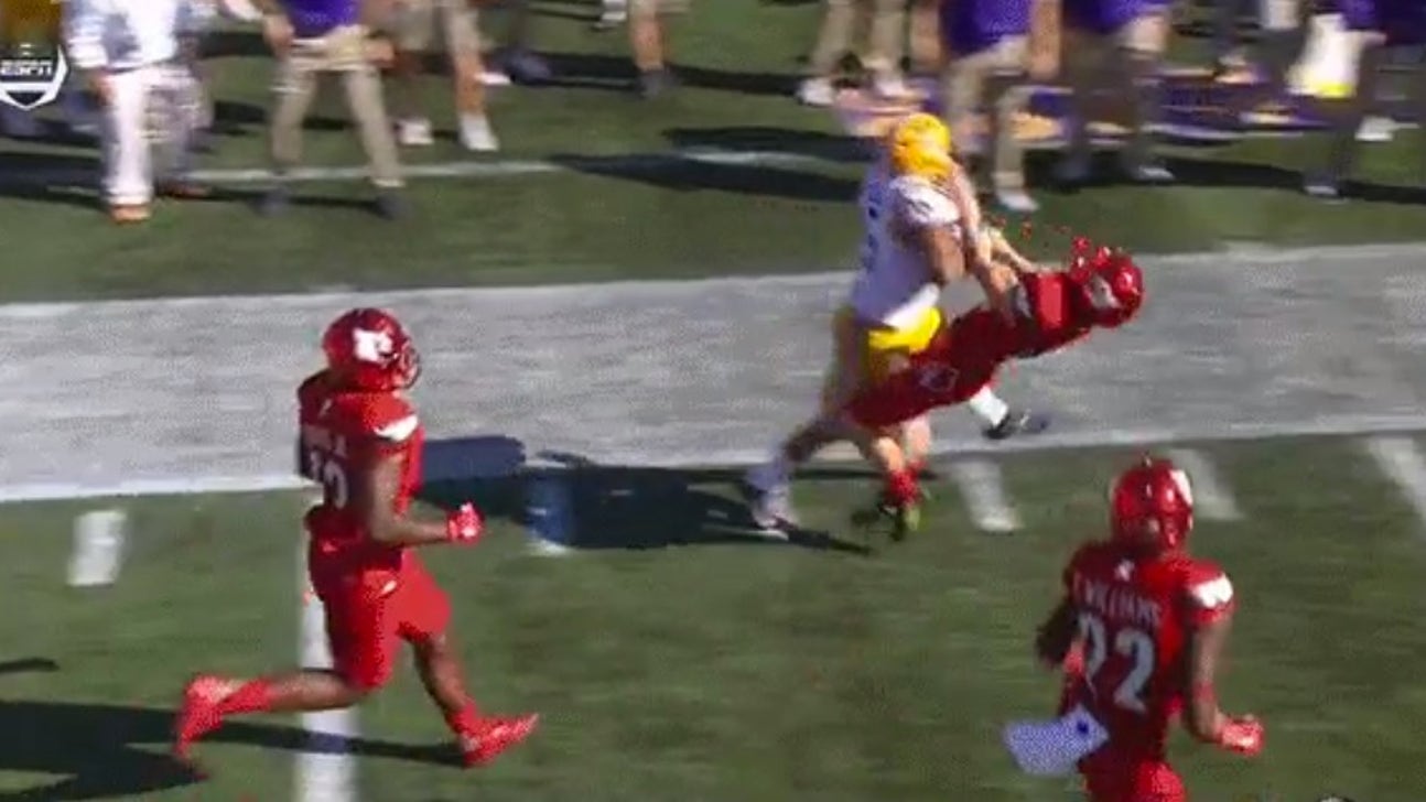 LSU's Derrius Guice lights up Cardinals kicker on kick return