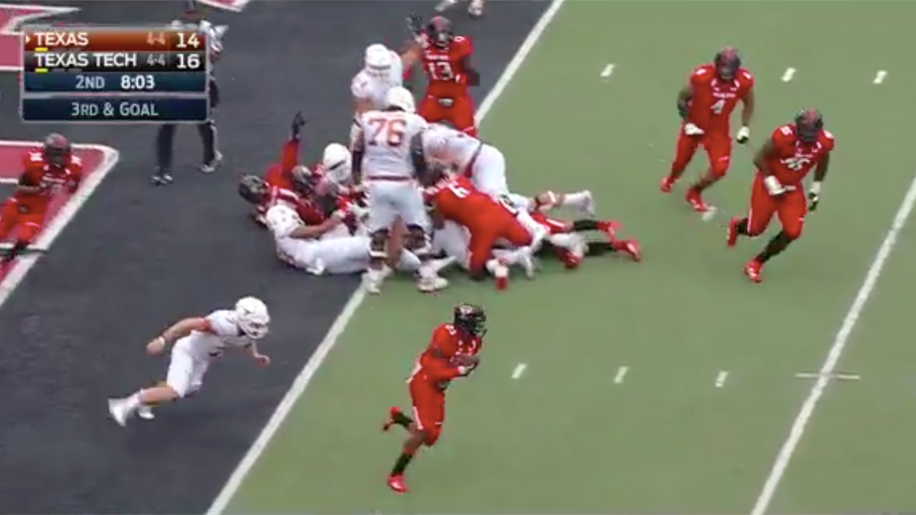 Watch: Texas Tech returns fumble 100 yards in crazy play vs. Texas