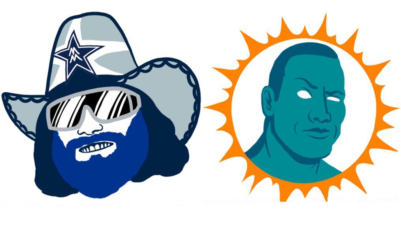 Best of both worlds: NFL logos recreated as famous WWE wrestlers