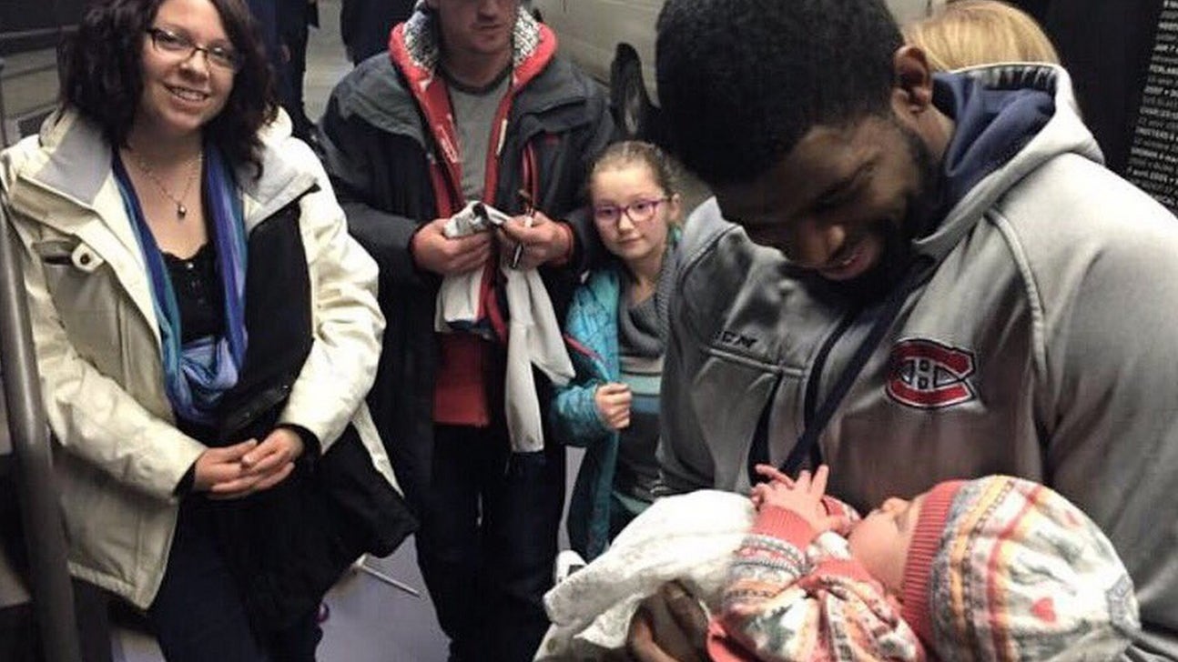 P.K. Subban meets newborn girl he accidentally hit with a puck