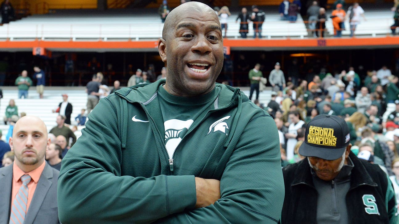 Magic Johnson is at the Cotton Bowl supporting Michigan State