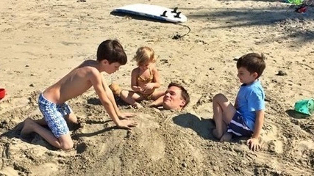 Tom Brady got buried at the beach by his kids