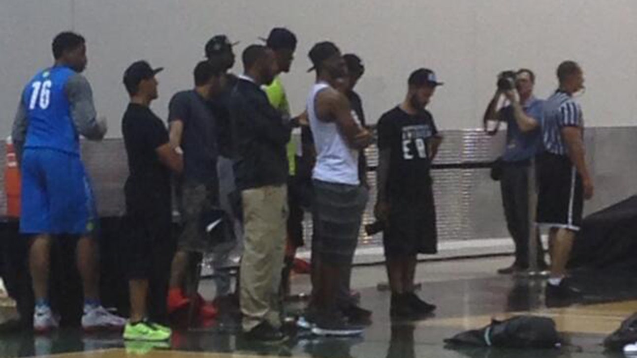 LeBron stops by Nike skills camp with Dwyane Wade