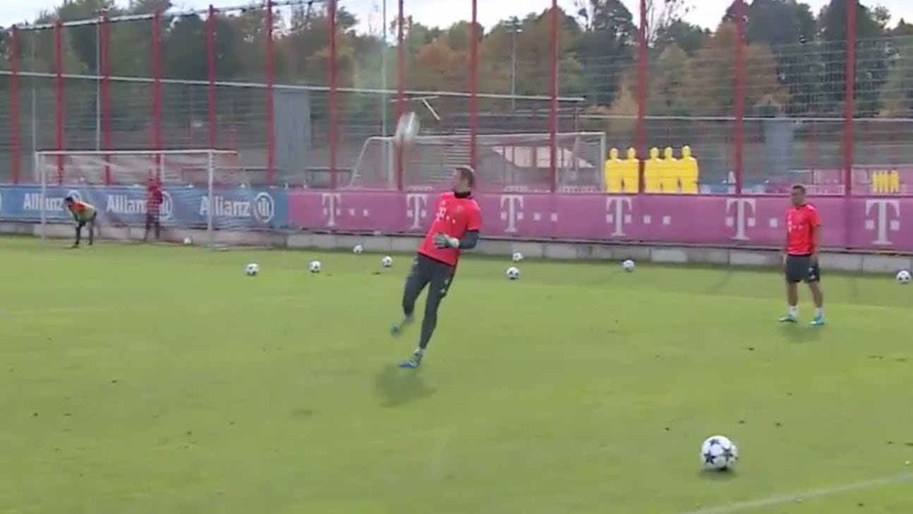 Bayern stars show off their skills with long-distance juggling session