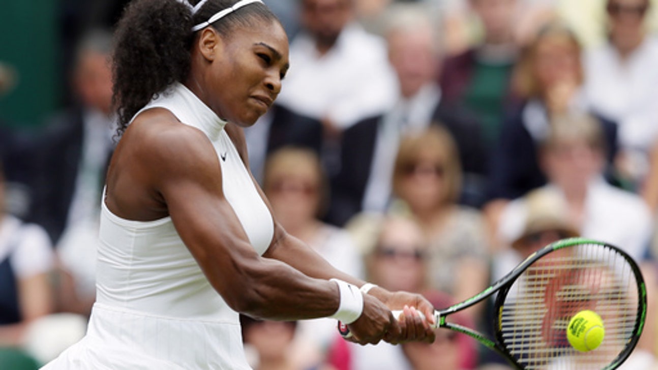 The Latest: Williams wins 1st set in Wimbledon final