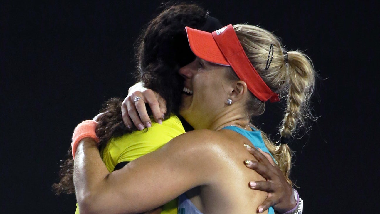 Serena walks across court to hug Kerber after losing Australian Open final