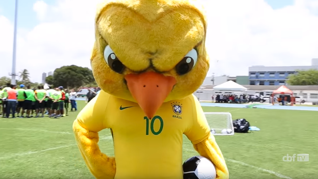 Brazil have a new mascot and he looks like an evil Tweety Bird