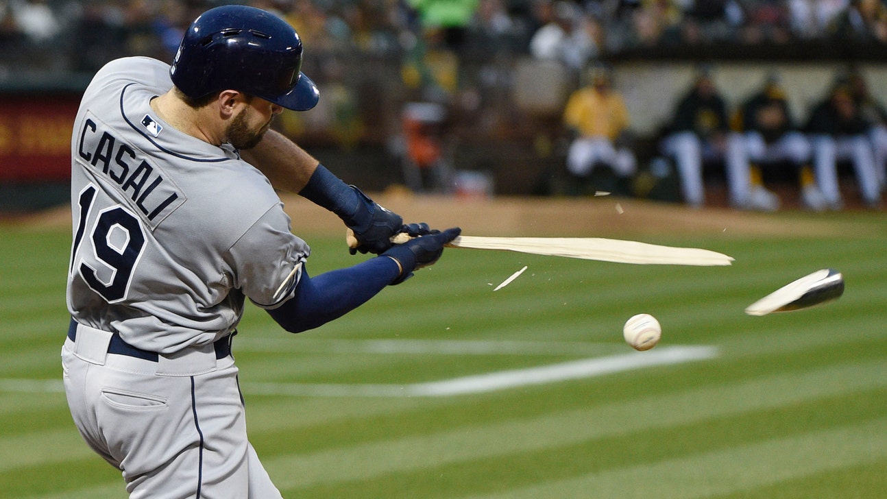 Rays hold off A's in 9th, move back to .500